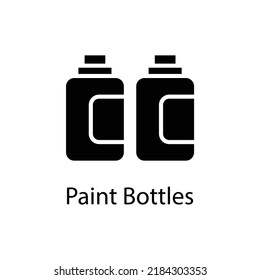 Paint Bottles vector Solid Icon Design illustration on White background. EPS 10 File 