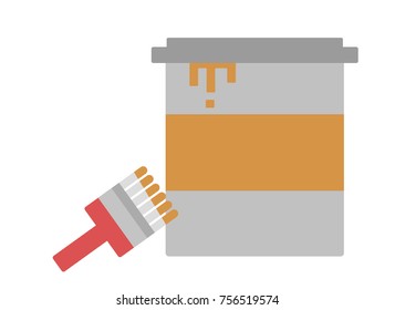 Paint bowl isolated vector illustration