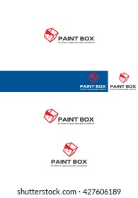 paint box logo, red isometric 3d cube