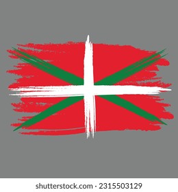 Paint brash art Flag of Basque.
