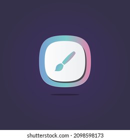 Paint brush 3D icon. Icons web, logo, button. 3D vector Illustrations. Concept for favicon, app icon, web banner, logo