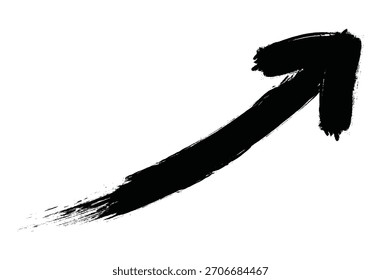 Paint brush arrow marker isolated png mark hand draw