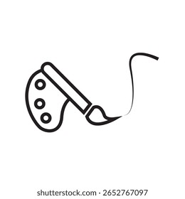 paint brush art icon vector eps outline stroke editable