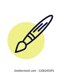 Paint brush, artist brush line vector icon