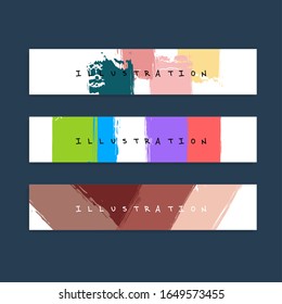 Paint brush banner colorful background. Grunge style. Abstract vector illustration