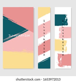 Paint brush banner colorful background. Grunge style. Abstract vector illustration