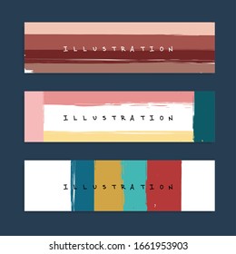 Paint brush banner colorful background. Grunge style. Abstract vector illustration