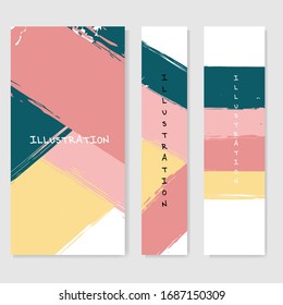 Paint brush banner colorful background. Grunge style. Abstract vector illustration