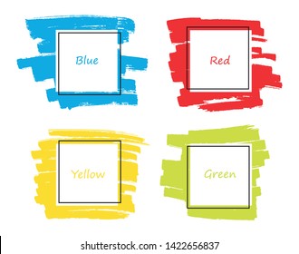 Paint brush banners. Color grunge banners.