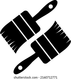 Paint brush black icon. Solid logo vector illustration isolated on white. background..eps

