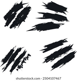 Paint brush. Black ink grunge brush strokes. Vector paintbrush set. Grunge 