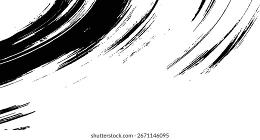 Pincel de pintura negro Ink Splash sobre fondo blanco aislado. Pincel de Vector negro textura grunge. Pincel de pintura negro Ink Splash sobre fondo abstracto blanco. Pinturas Abstractas en blanco y negro