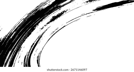 Pincel de pintura negro Ink Splash sobre fondo blanco aislado. Pincel de Vector negro textura grunge. Pincel de pintura negro Ink Splash sobre fondo abstracto blanco. Pinturas Abstractas en blanco y negro