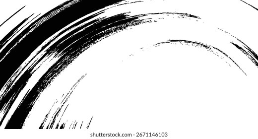 Pincel de pintura negro Ink Splash sobre fondo blanco aislado. Pincel de Vector negro textura grunge. Pincel de pintura negro Ink Splash sobre fondo abstracto blanco. Pinturas Abstractas en blanco y negro