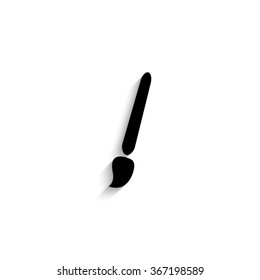 Paint brush - black vector icon  with shadow