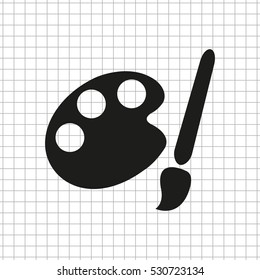 Paint brush  - black vector icon