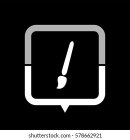 Paint brush  - black vector icon