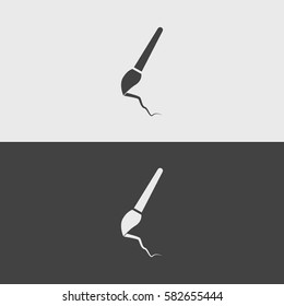 Paint brush black and white icons.illustration isolated vector sign symbol 
