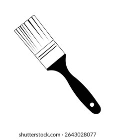 Pintar pincel preto e branco vetor silhueta ilustração
