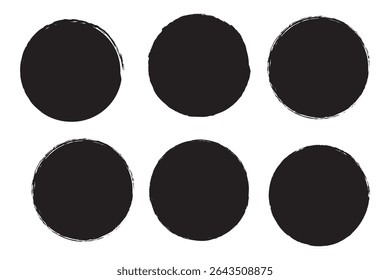 Paint brush blob, circle shape, round chalk bubble,