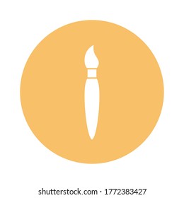 Paint brush block style icon design, Art creativity tool instrument painter draw school abstract and work theme Vector illustration