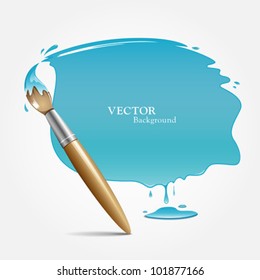 Paint brush. blue space your text design, vector illustration