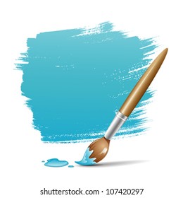 Paint brush. blue space your text design, vector illustration