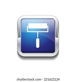 Paint Brush Blue Vector Icon Button