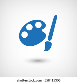 Paint brush  - blue vector icon