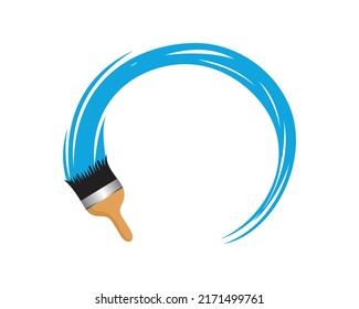 Paint Brush mit Pinselstrich zur Illustration der Malvisualisierung