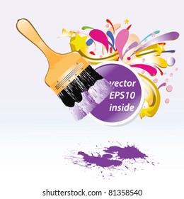 Paint brush with bubble business stick for business notes
