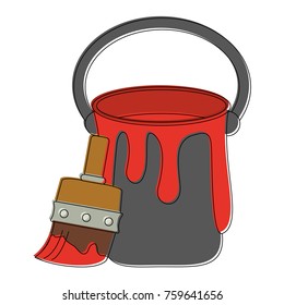 Paint brush and bucket