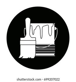 paint brush and bucket can construction
