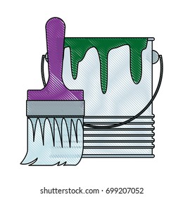 paint brush and bucket can construction