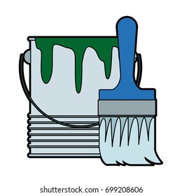paint brush and bucket can construction
