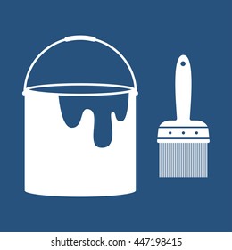Paint Brush and Bucket Icon