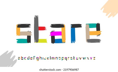 Paint brush calligraphy small alphabet letter logo design