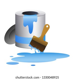Paint brush and can vector illustration