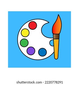 Paint brush cartoon in flat style. Concept art. Vector illustration. stock image. 