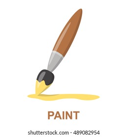 Paint brush cartoon icon. Illustration for web and mobile design.