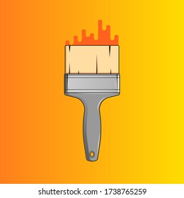 Paint brush cartoon illustration, vector flat art