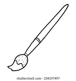 paint brush / cartoon vector and illustration, black and white, hand drawn, sketch style, isolated on white background.