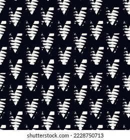 Paint brush chevrons ornament. Seamless pattern. Ethnic motif. Hand drawn curves wallpaper. Angle brackets backdrop. Folk background. Trendy digital paper. Tribal textile print. Vector art.