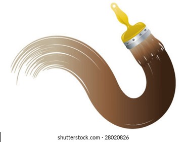 Paint brush with color dye
