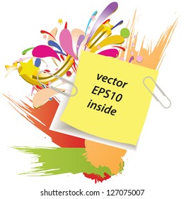 Paint brush with color lines - creative painting vector design