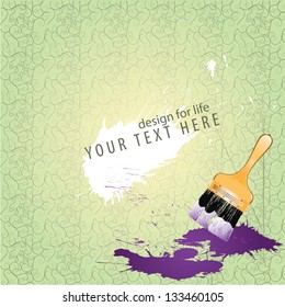 Paint brush with color lines on paper - creative painting vector design