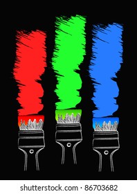 paint brush with color painting