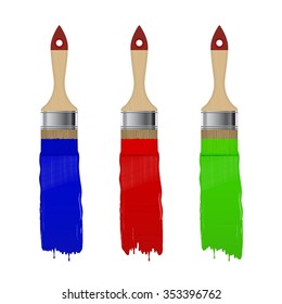 Paint Brush Color Paint Stroke Set Stock Vector (Royalty Free ...