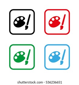 Paint brush  - color vector icon
