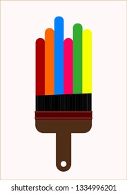Paint brush with colorful paint drop vector illustration
